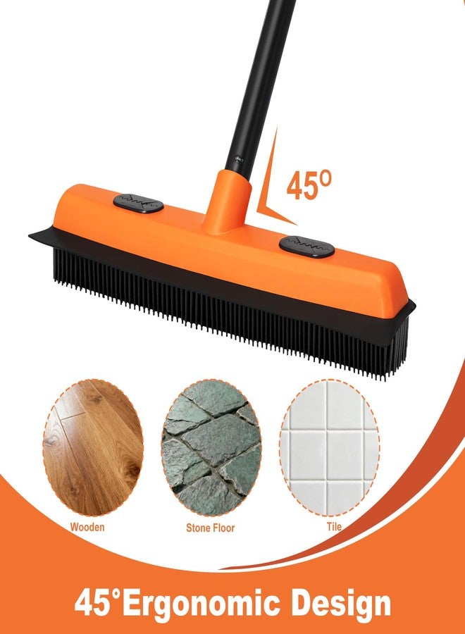 Conliwell Rubber Broom and Carpet Rake for Pet Hair Removal, 49 Inch Three Section Stainless Steel Pole, Hair Removal Tool, Pet Broom and Rubber Putty, Suitable for Blankets, Hardwood Floors, Ceramic Tiles - Image 3